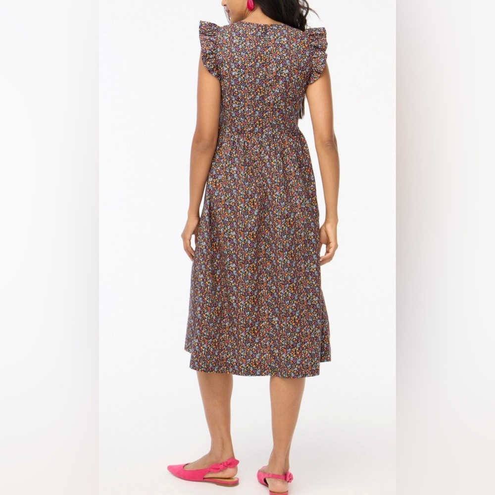 New J.Crew Factory Women's Flutter-Sleeve Midi Dress - Picture 4 of 7